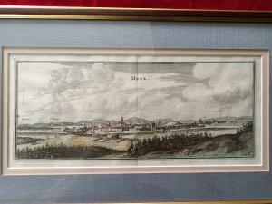 Gravure 17ème siècle ,premier tirage, colorisée ,De Mérian Matthäus "Metz"