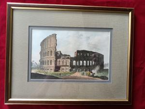Gravure 18ème à l'aquatinte et au burin par Jacques Mérigot "The Coliseum"