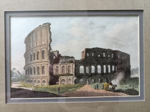 Gravure 18ème à l'aquatinte et au burin par Jacques Mérigot "The Coliseum"