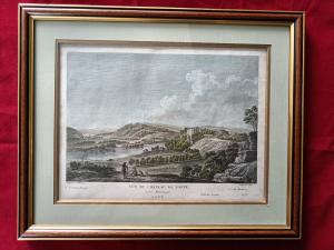 Gravure 18ème par F.D Née D'après J.B Lallemand "Château de Torpe"