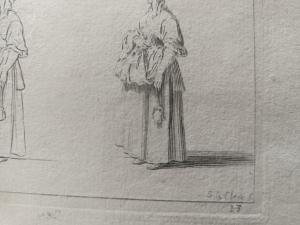 Eau forte originale 17ème par Sébastien Leclerc (1637-1714)