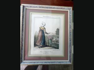 Lithographie de Charpentier " Femme de Nogent-le-rotrou " époque Restauration .