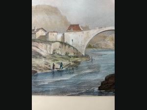 Lithographie originale aquarellée 1835 par Alexandre Debelle (1805-1897).