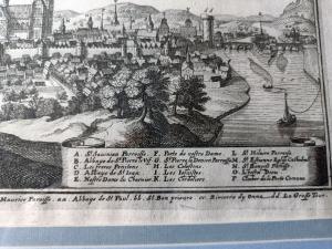 Gravure originale 17ème au burin par Mérian Matthaüs (1593-1650)