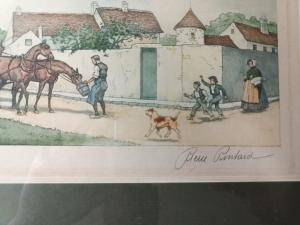 Paire de gravures numérotées et signées de Pierre Pinsard ( Coach 4 chevaux)