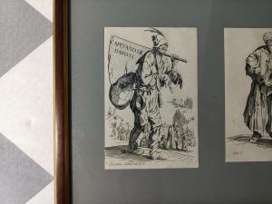 lot de 6 Gravures a l'eau-forte tirage 19e de Jacques Callot(1592–1635)