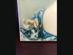 Reproduction sur toile vernie de Mlle Huquier d'après , J.B. Perronneau.