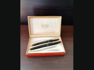 Coffret , stylo plume et stylo bille , Bayard Souverain de 1958 . plume en or 18 K.