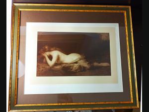 Photogravure d'après Jean Jacques Henner , nu féminin , édition Braun&Cie.