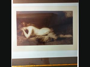 Photogravure d'après Jean Jacques Henner , nu féminin , édition Braun&Cie.