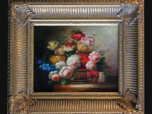 Huile sur panneau "Le petit bouquet"