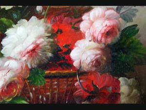 Huile sur panneau "Le petit bouquet"