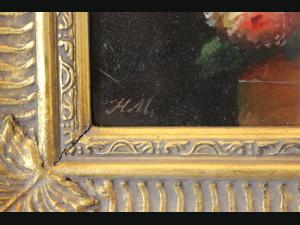 Huile sur panneau "Le petit bouquet"