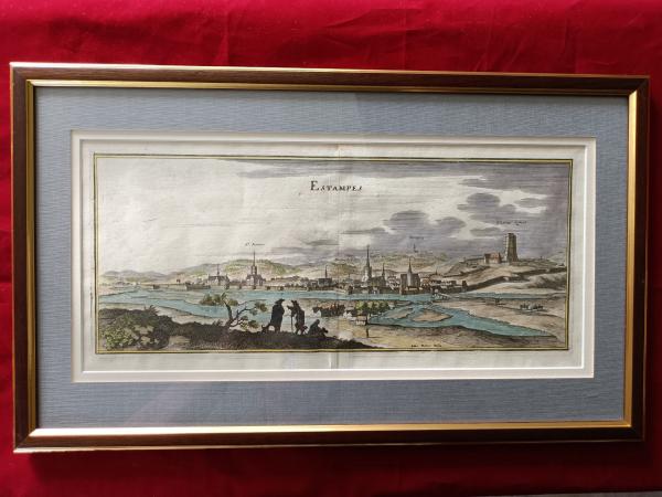 Gravure 17ème siècle ,premier tirage, colorisée ,De Mérian Matthäus "Estampes"
