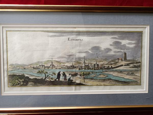 Gravure 17ème siècle ,premier tirage, colorisée ,De Mérian Matthäus "Estampes"