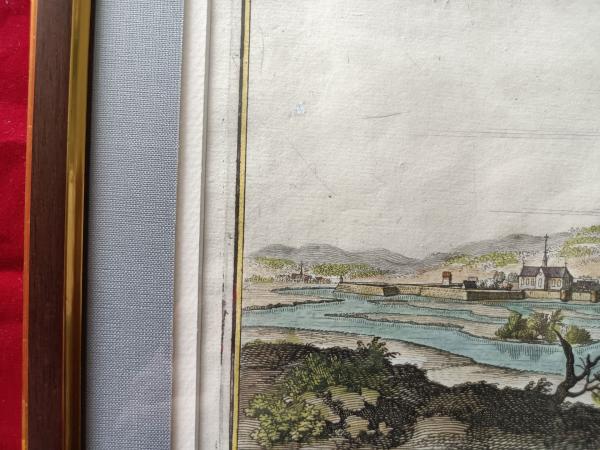 Gravure 17ème siècle ,premier tirage, colorisée ,De Mérian Matthäus "Estampes"