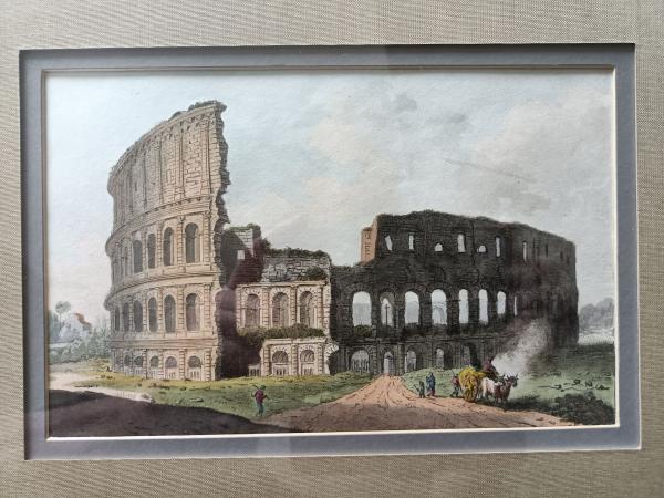 Gravure 18ème à l'aquatinte et au burin par Jacques Mérigot "The Coliseum"