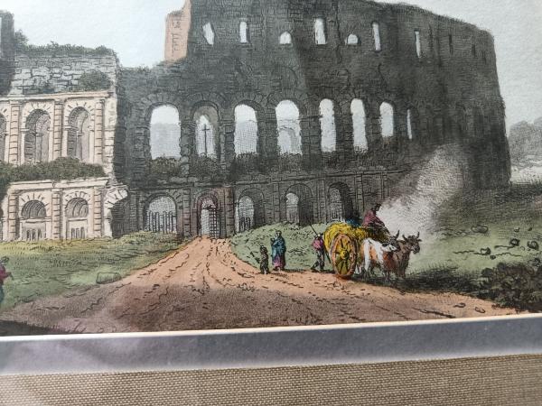 Gravure 18ème à l'aquatinte et au burin par Jacques Mérigot "The Coliseum"