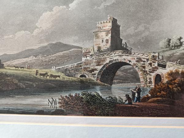 Gravure 18ème à l'aquatinte par Jacques Mérigot "Ponté Salaro" Rome.