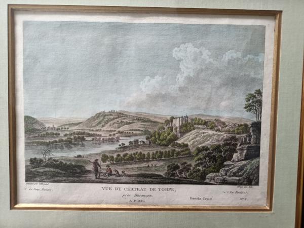 Gravure 18ème par F.D Née D'après J.B Lallemand "Château de Torpe"