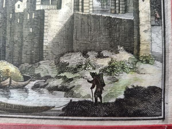Gravure 17ème par Mérian Matthäus le vieux ,"Porte St clair de Lion"