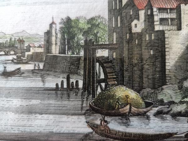 Gravure 17ème par Mérian Matthäus le vieux ,"Porte St clair de Lion"