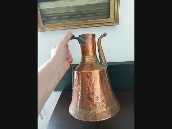 Ancienne théière ou aiguière Turc ,oriental ,en cuivre ,3 litres.
