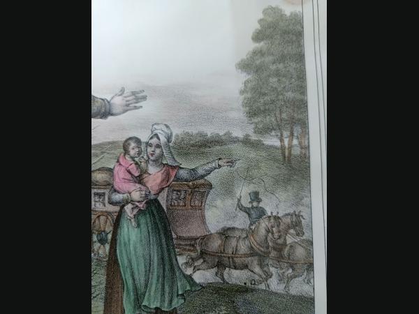 Lithographie de Charpentier " Femme de Nogent-le-rotrou " époque Restauration .