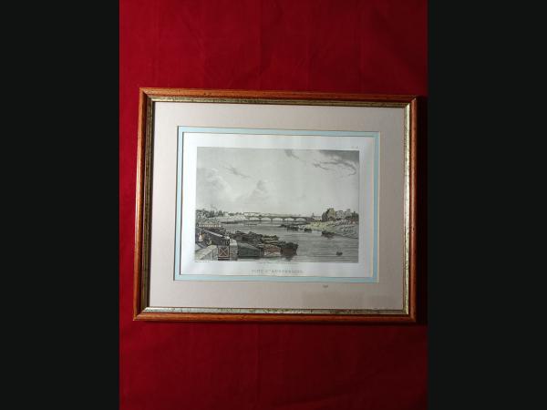 Gravure à l'aquatinte époque Louis Philippe par Martens.F (1806-1885).