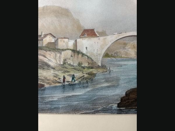 Lithographie originale aquarellée 1835 par Alexandre Debelle (1805-1897).