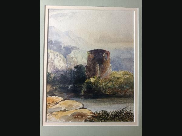 Aquarelle anonyme 19e , encadrée sous verre.