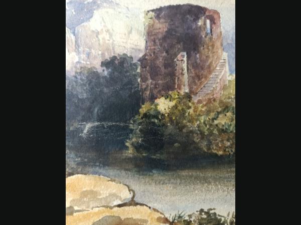 Aquarelle anonyme 19e , encadrée sous verre.