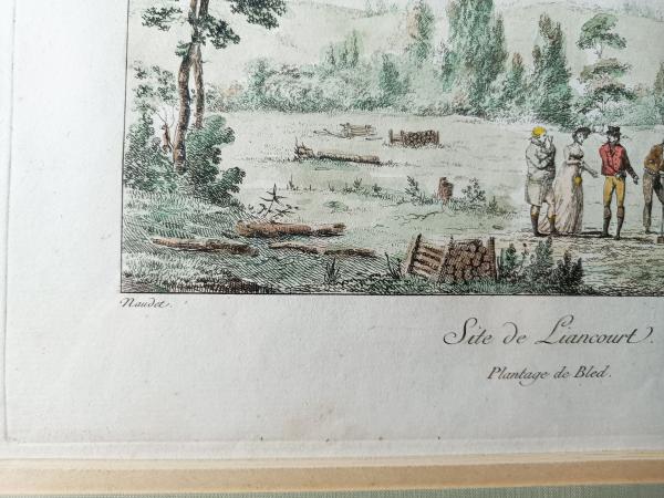 Gravure originale à l'eau forte début 19éme (1804) par Thomas-Charles Naudet.