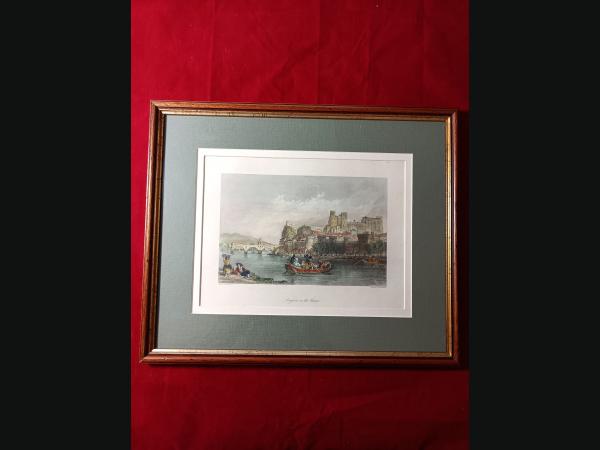 Gravure colorisée époque Louis Philippe sur acier. Avignon