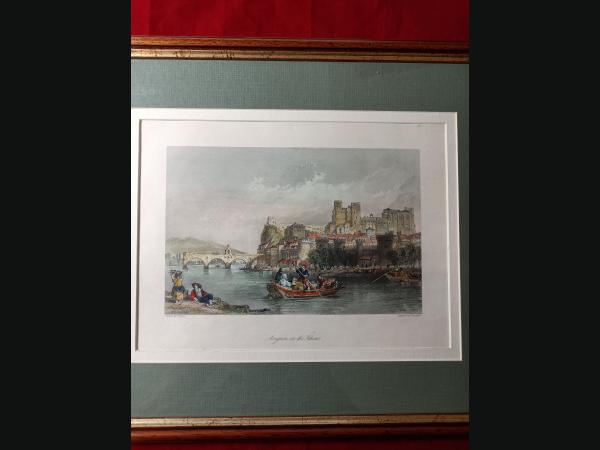 Gravure colorisée époque Louis Philippe sur acier. Avignon
