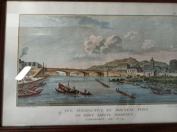 Gravure à l'eau forte en couleur 1782 de J.F.Eustache de Saint-Far (1746-1822).