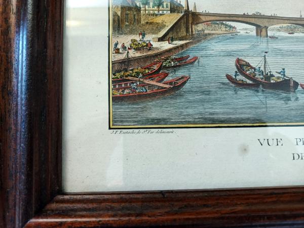 Gravure à l'eau forte en couleur 1782 de J.F.Eustache de Saint-Far (1746-1822).