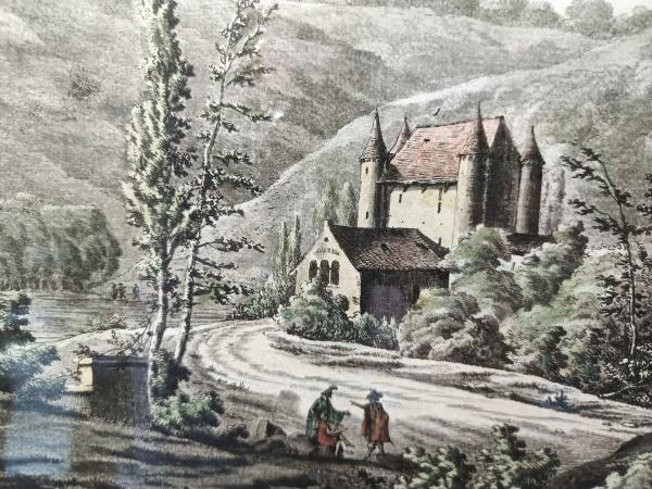 Gravure à l'aquatinte début 19éme (1804) par Thomas-Charles Naudet.