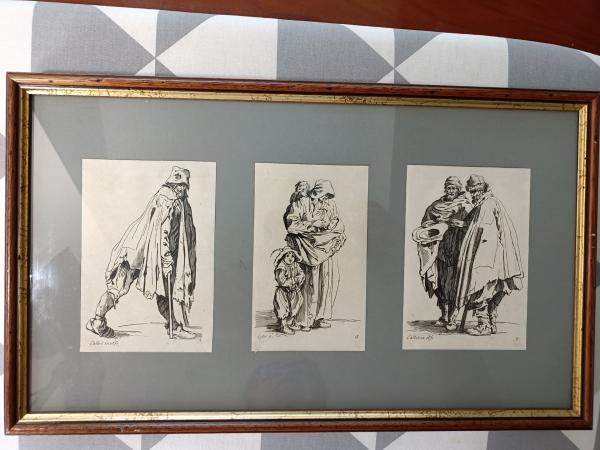 lot de 6 Gravures a l'eau-forte tirage 19e de Jacques Callot(1592–1635)