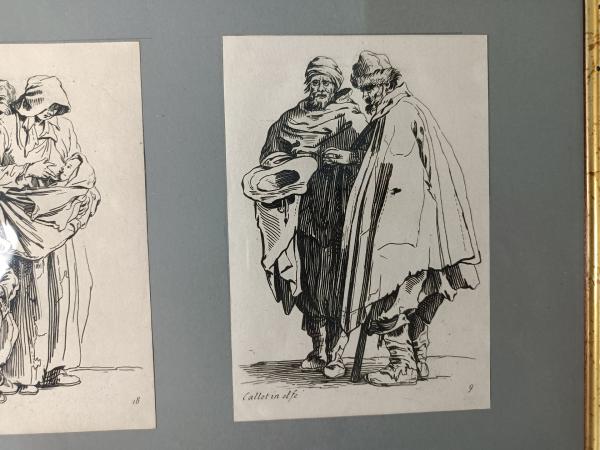 lot de 6 Gravures a l'eau-forte tirage 19e de Jacques Callot(1592–1635)