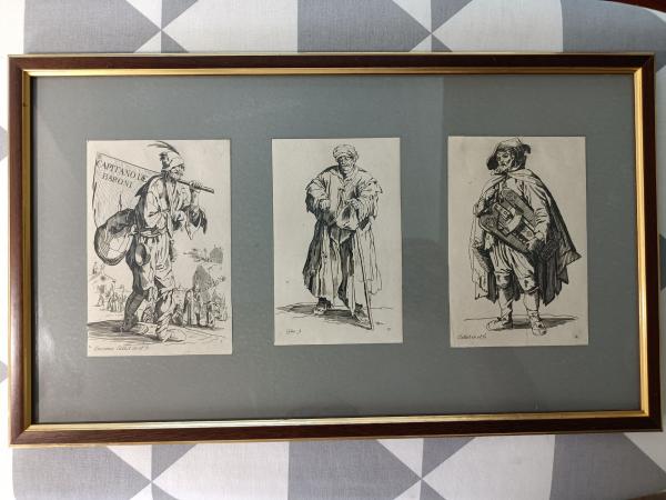 lot de 6 Gravures a l'eau-forte tirage 19e de Jacques Callot(1592–1635)