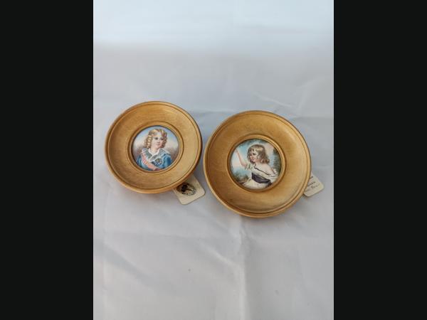 2 portraits miniatures ,le roi de Rome et Francis George Hare.