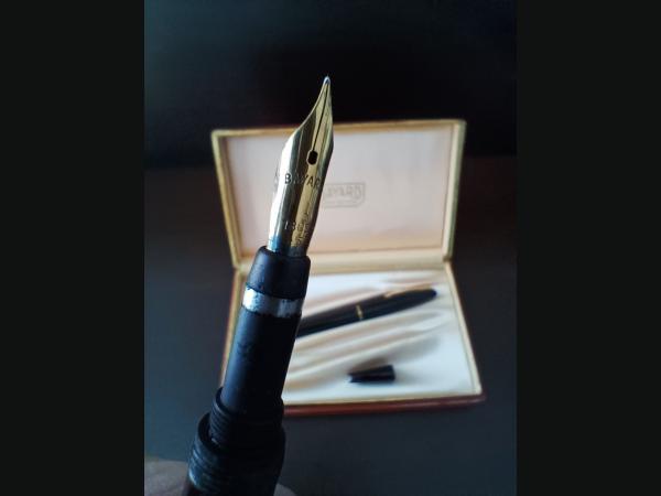 Coffret , stylo plume et stylo bille , Bayard Souverain de 1958 . plume en or 18 K.