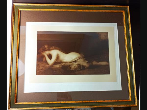 Photogravure d'après Jean Jacques Henner , nu féminin , édition Braun&Cie.