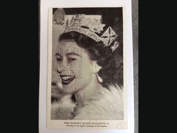 Carte postale 1954 année du mariage reine Elisabeth