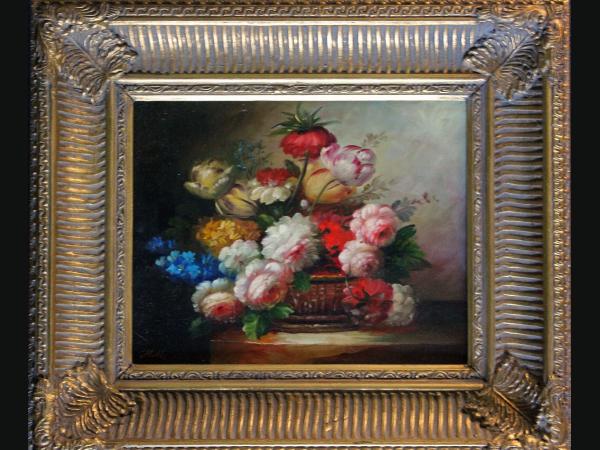 Huile sur panneau "Le petit bouquet"