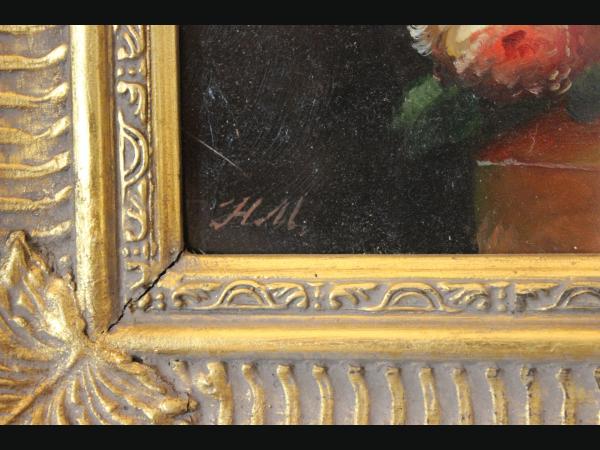 Huile sur panneau "Le petit bouquet"