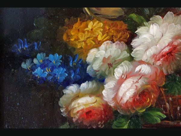 Huile sur panneau "Le petit bouquet"