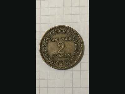 Pièce Française Bon pour 2 Francs 1921