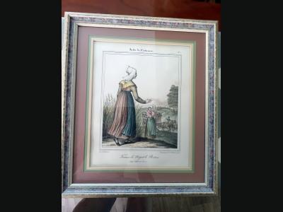 Lithographie de Charpentier " Femme de Nogent-le-rotrou " époque Restauration .